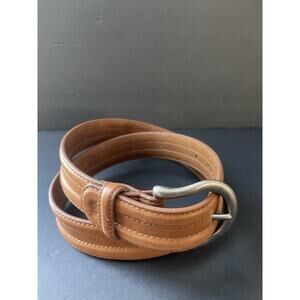 Womens Cowhide Leather Belt Brown Size M 33-37 Career Western Casual Workwear